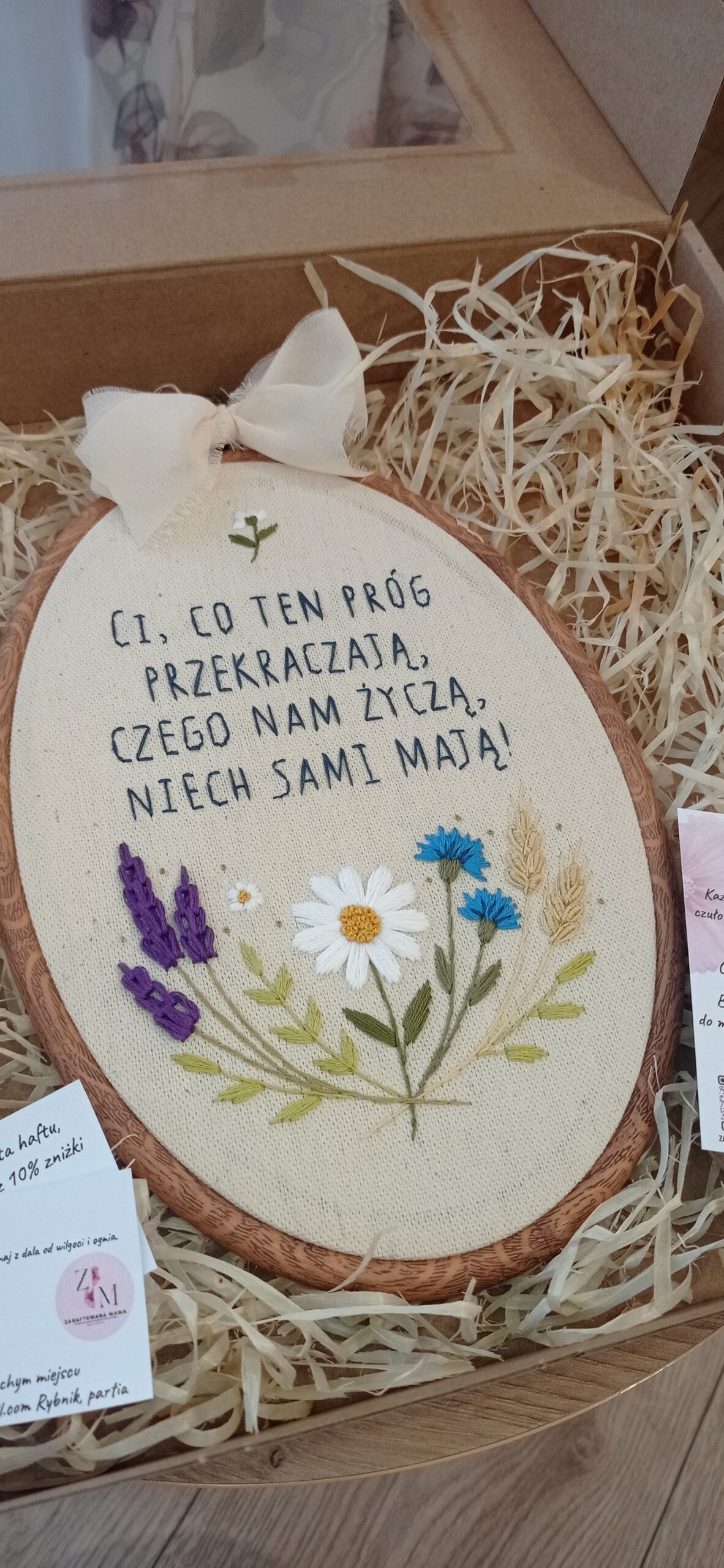 dekoracja domu recznie robiona obraz w ramce haft reczny obraz do przedpokoju vintage styl